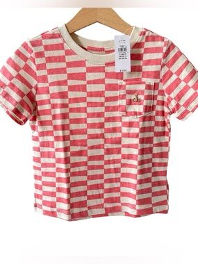 NWT Gap checkered tee-3 year bear embroidery